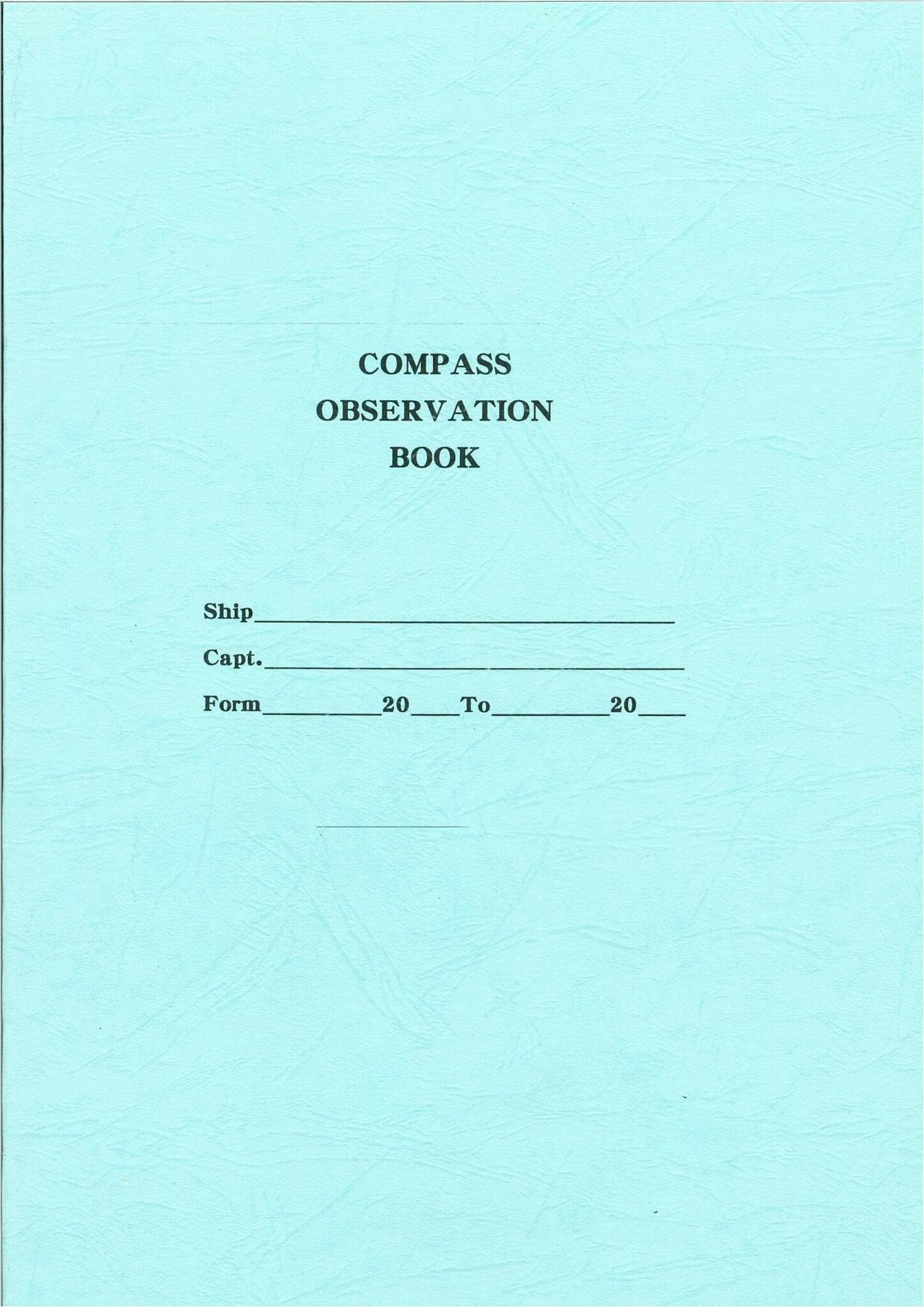 羅經記錄簿(COMPASS OBSERVATION BOOK) | 弘運海技有限公司