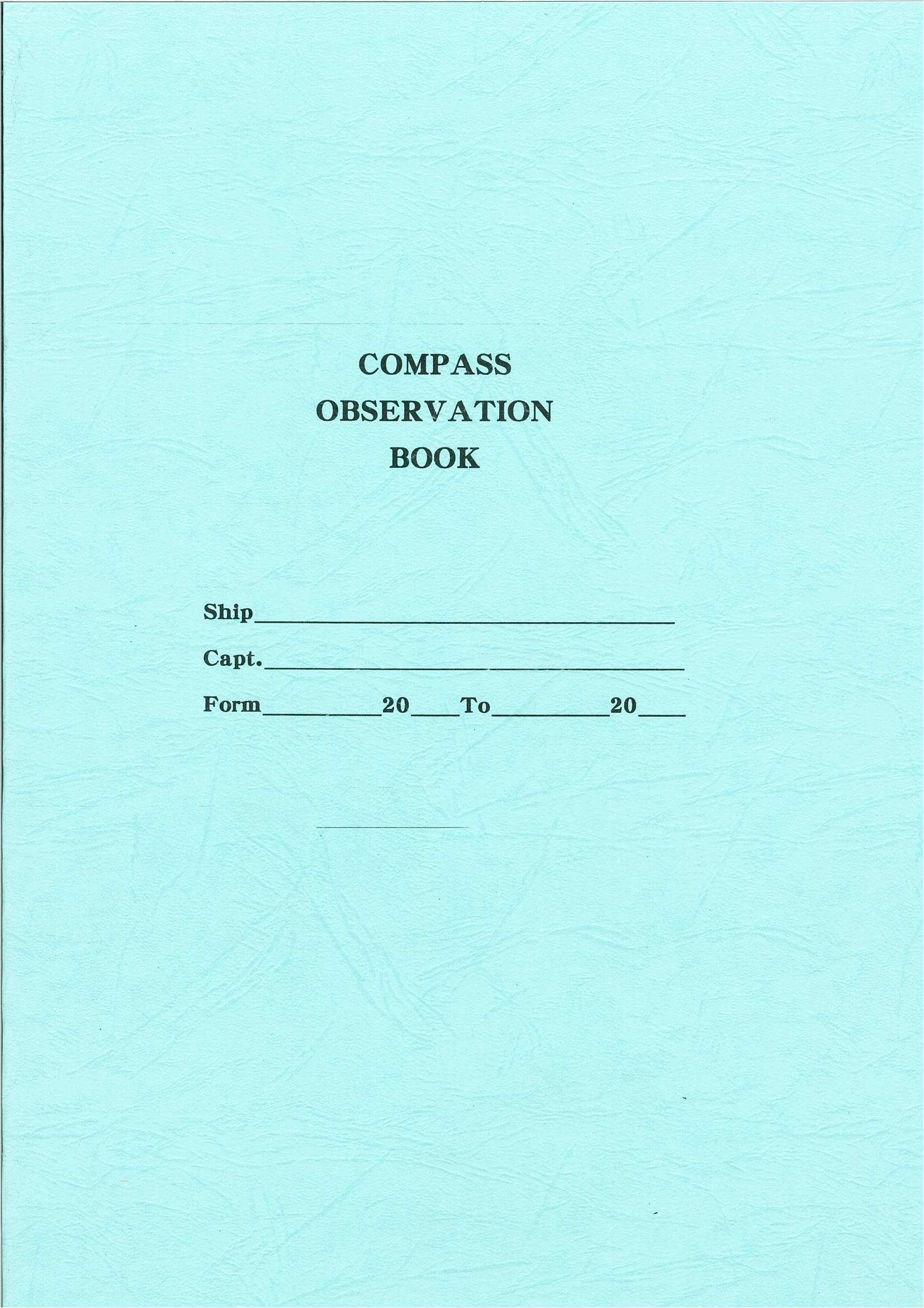 羅經記錄簿(COMPASS OBSERVATION BOOK) | 弘運海技有限公司