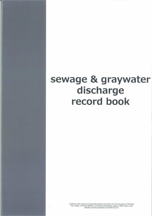Sewage & Graywater Discharge Record Book