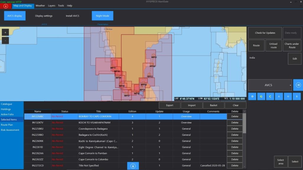 HYSPECS NaviGate software interface